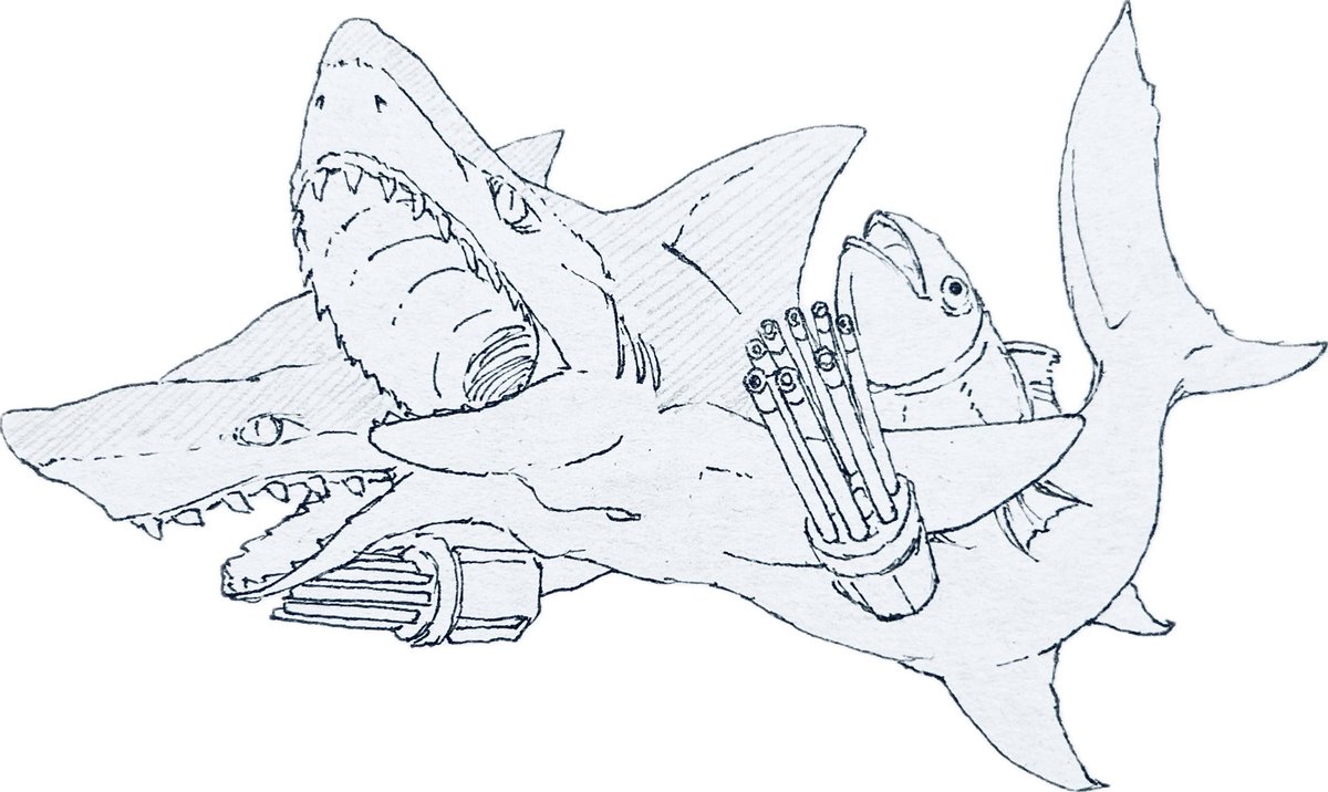 ダブルヘッドガトリングマグロシャーク
#ねこのらくがき 