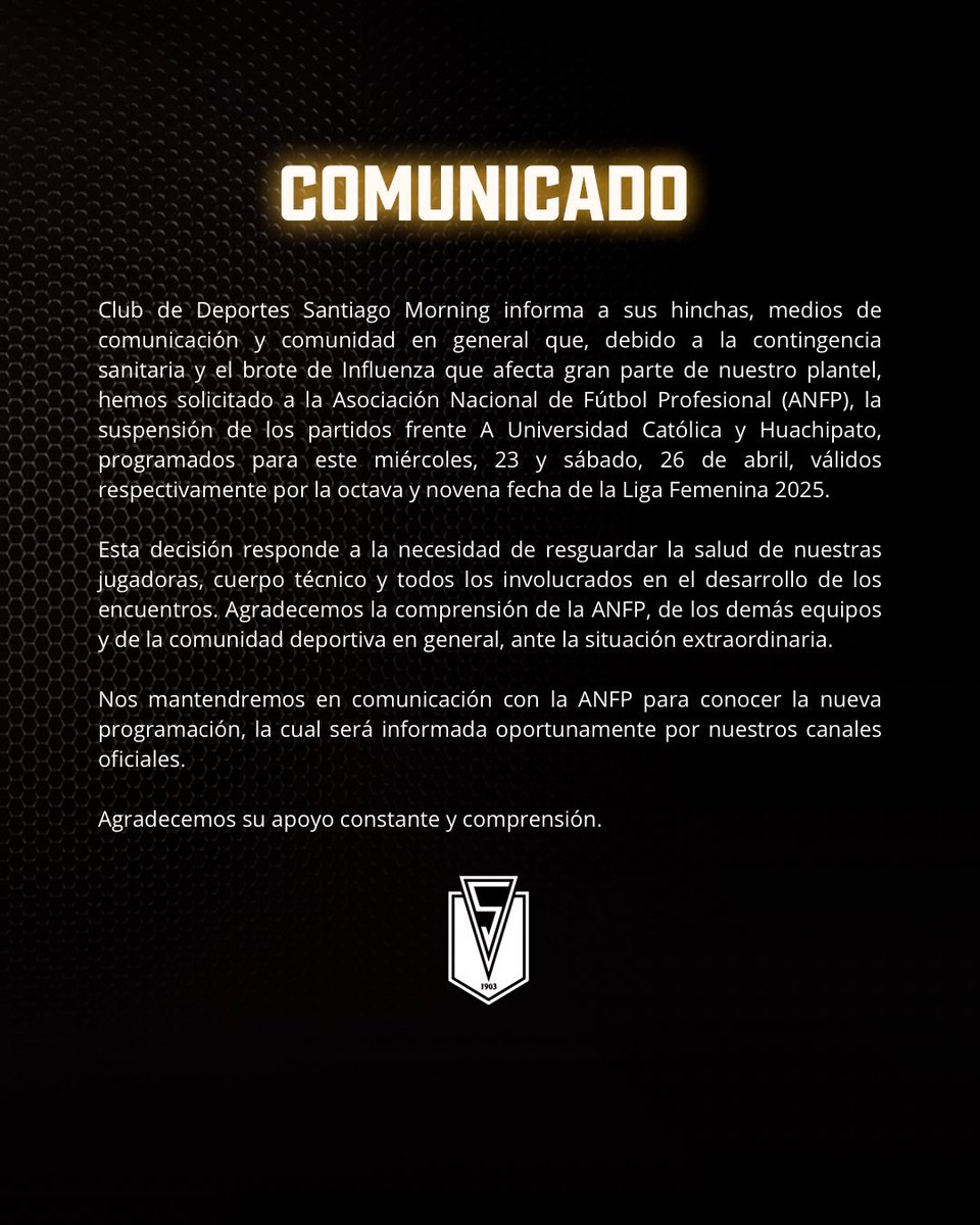Santiago Morning Femenino tweet media