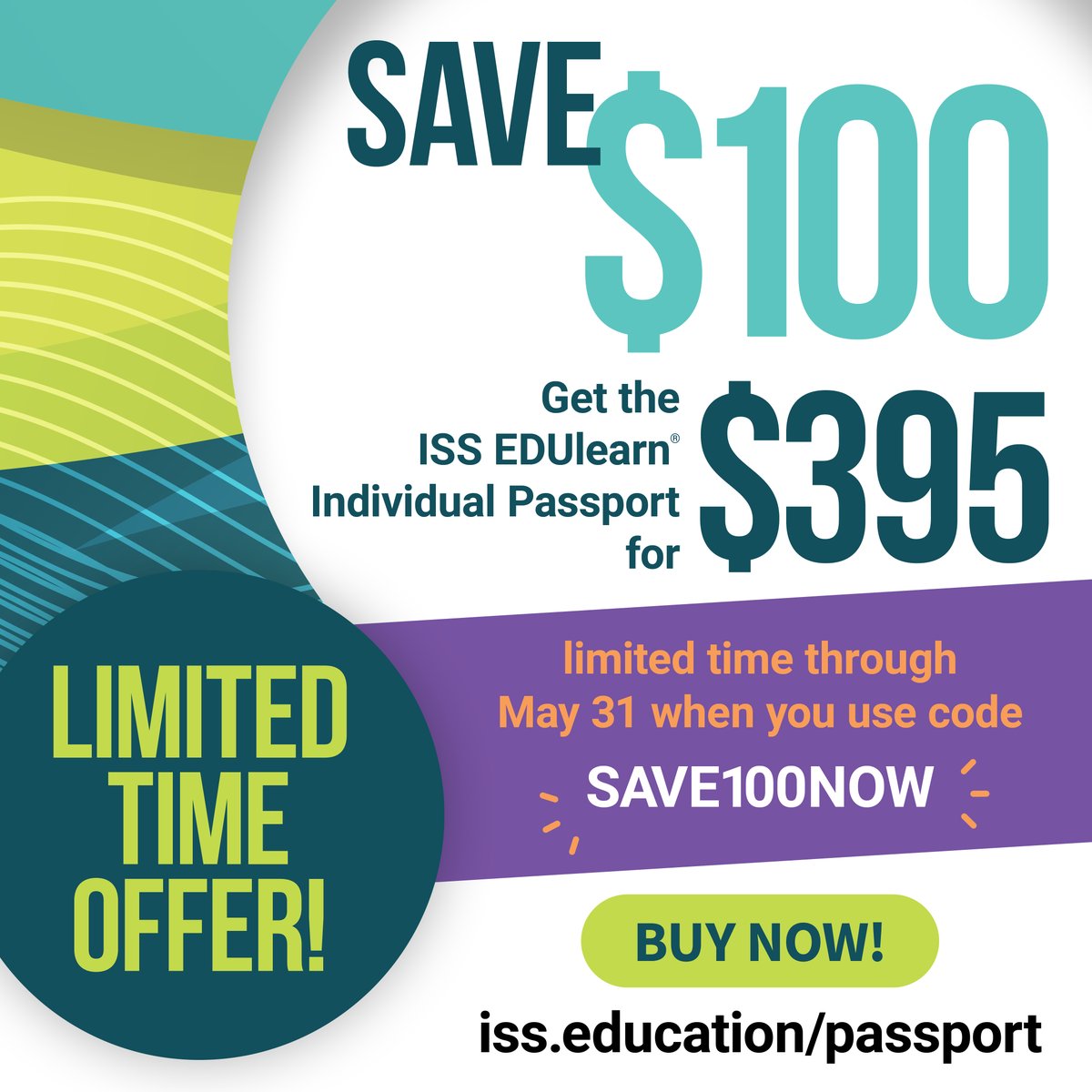 ISSCommunity's tweet image. Don't miss: Use code SAVE100NOW on the individual ISS EDUrecruit® Passport and access 150+ virtual PD courses! iss.education/passport
Whether you have PD dollars to use up OR you anticipate future budget changes, now is the time to lock in 12 months of learning #ISSedu #EdChat