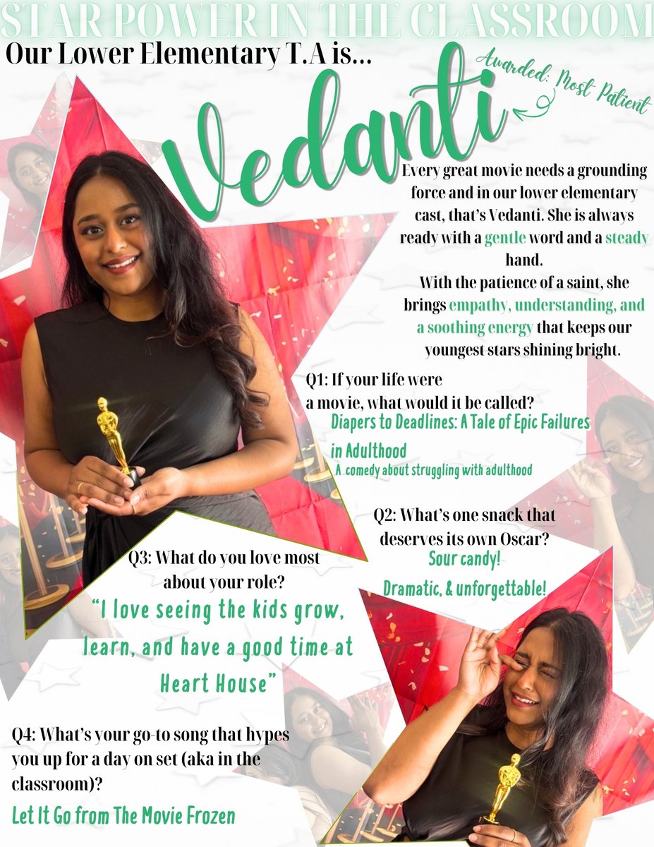 Today’s spotlight shines on our amazing Teaching Associates—Jessica &amp; Vedanti! 🌟
From stepping in where needed to calming big feelings, they bring heart, patience, and star power to every scene.