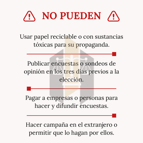 DespachoRq's tweet photo. ¿Qué no pueden hacer las candidaturas durante las campañas para la elección del Poder Judicial?

A continuación te dejamos puntadas las cosas que NO SE PUEDEN. https://t.co/Am5wJ1X8OS