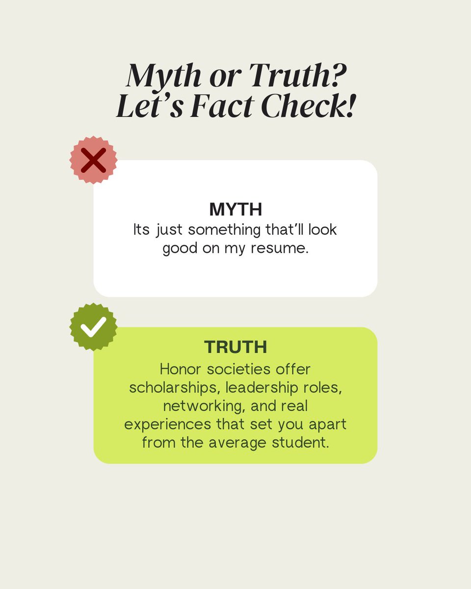 ptk_aek_mtc's tweet photo. Think honor societies are all just resume fluff or invite-only? Think again!
Swipe through to bust common myths and see what these communities really offer. 👇✨
#HonorSociety #CollegeLife #StudentSuccess #MythBusting #finalsweek #MTC #Midlandstech #PTK #AEK https://t.co/qWIiZQI1KA