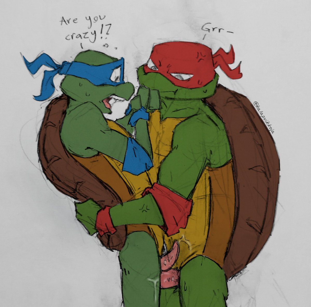 *posts this mid drawing and disappears again* #tcest #tottmnt #mutantmayhem #raphleo