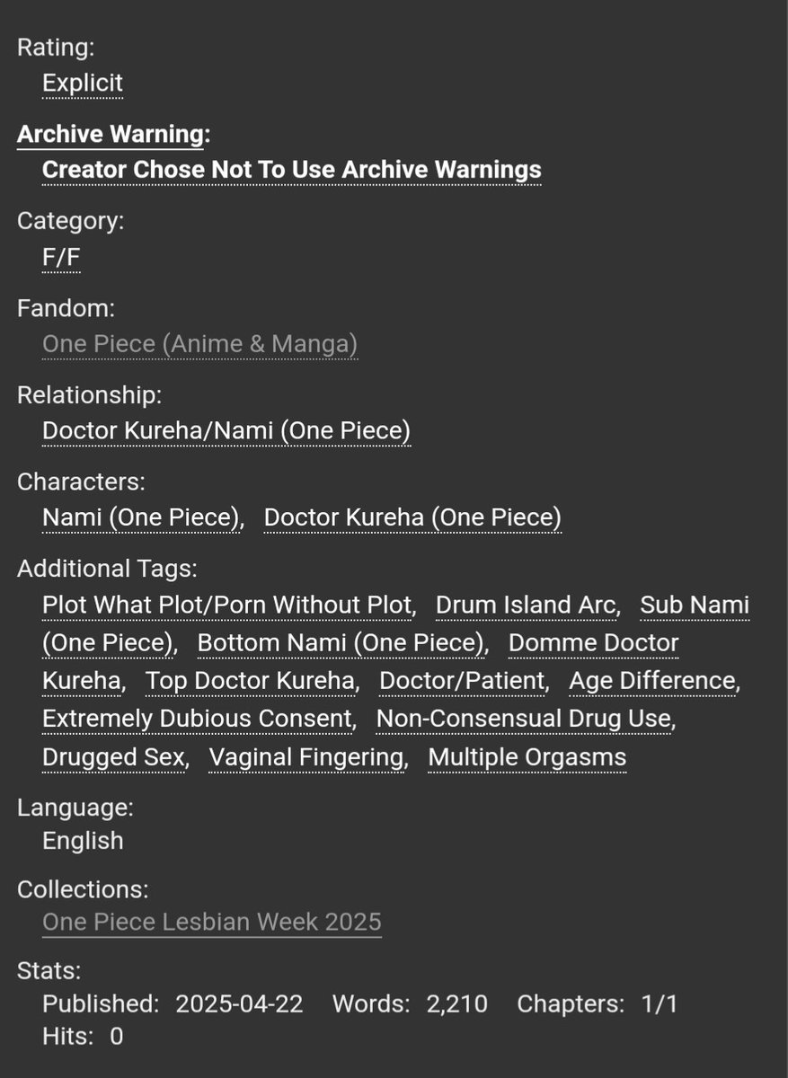 ghstmayasochist's tweet photo. "Special Treatment" - Kureha/Nami fic I wrote for #OPLesbianWeek Day 3: Elder Lesbians / MILFs / Multiple Orgasms. 
🔗 https://t.co/fTEVSvJdS7 https://t.co/4D80HmVNNr