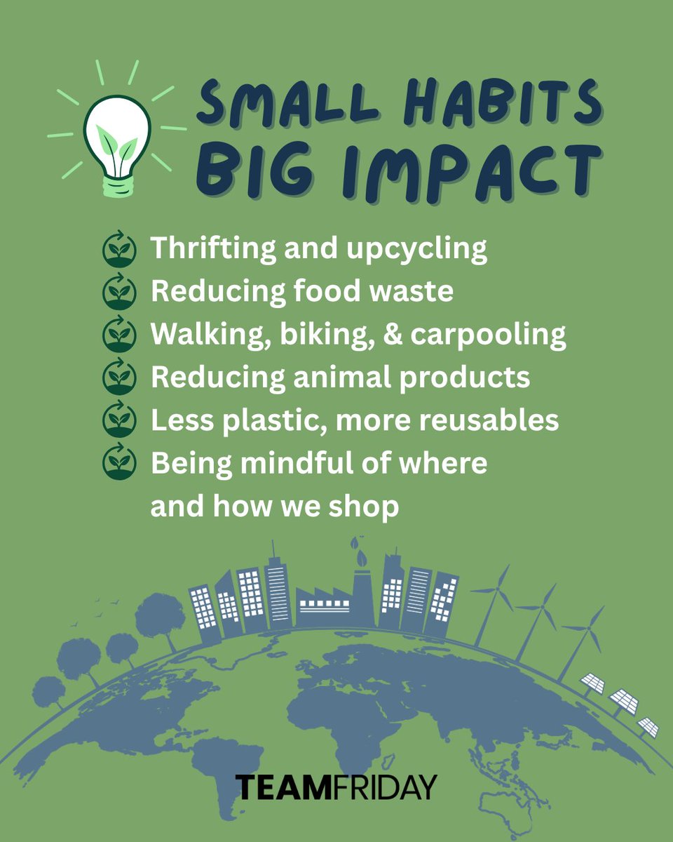 teamfridayla's tweet photo. Happy Earth Day! At Team Friday, we’re always asking: What actually makes an impact? We believe sustainability isn’t about doing everything—it’s about doing something and doing it thoughtfully. 

💭 How do you practice sustainability in your everyday life?
#TeamFridayLA #EarthDay https://t.co/G14tmRcQNG