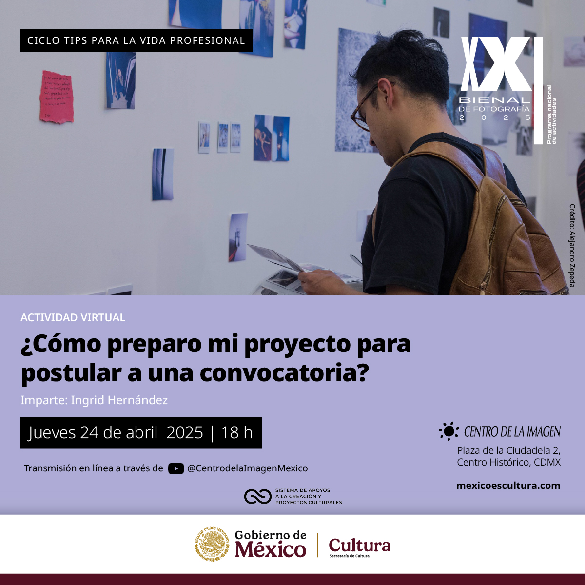 ¡Este jueves tenemos una cita en nuestro canal de YT! 
En la próxima sesión de 'Tips para la vida profesional',  se plantea un diálogo con Ingrid Hernández, quien nos compartirá aspectos a considerar en el momento de postular a una convocatoria. 
🖥️bit.ly/4lr6eqJ