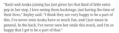 Erik V. Veras #DamageCTRLSZN (@wdevv7dc4l) on Twitter photo For all Asuka fans that are "Supporting Bayley", look what Bayley said about Asuka. Leave Asuka in Damage CTRL alone, and respect her decision!!!! For all Asuka fans that are "Supporting Bayley", look what Bayley said about Asuka. Leave Asuka in Damage CTRL alone, and respect her decision!!!!