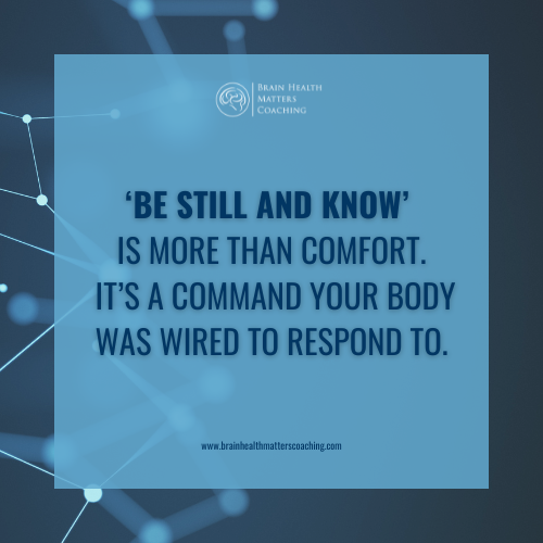 GidenkoYelena's tweet image. If stress has become your default mode,
this verse isn’t just comfort, it’s a strategy.
“Be still and know” is how you tell your nervous system:
you’re safe.
you’re supported.
you’re not alone.

Take 30 seconds.
Breathe it in.
Let your brain and body respond.

#faithandfunction