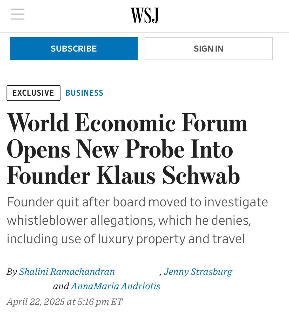 libsoftiktok's tweet photo. BREAKING: WEF founder Klaus Schwab is under investigation by the WEF for financial fraud just days after stepping down https://t.co/YbWa2FsYRY