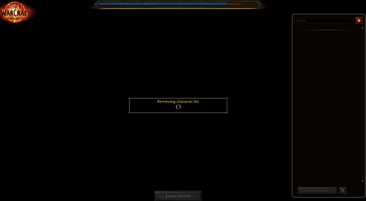krangacles's tweet photo. @BlizzardCS  stuck on retrieving character list https://t.co/p1R3WJ5L9a