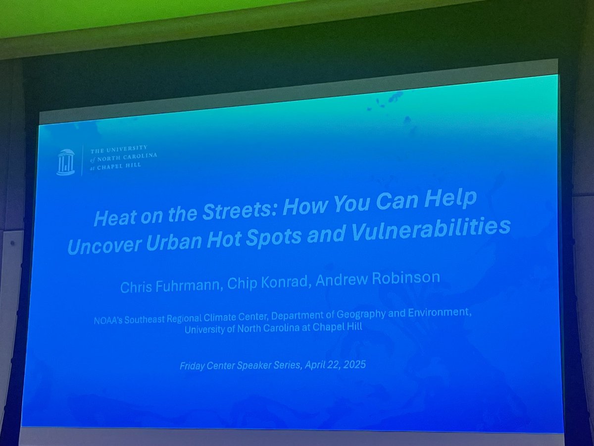 SERCC's tweet image. Our team is doing a community talk tonight on #EarthDay for the @chapelhillgov on our #HeatMapping citizen science project this Summer. @WCHLChapelboro @geographyunc @unccollege @uncfridaycenter