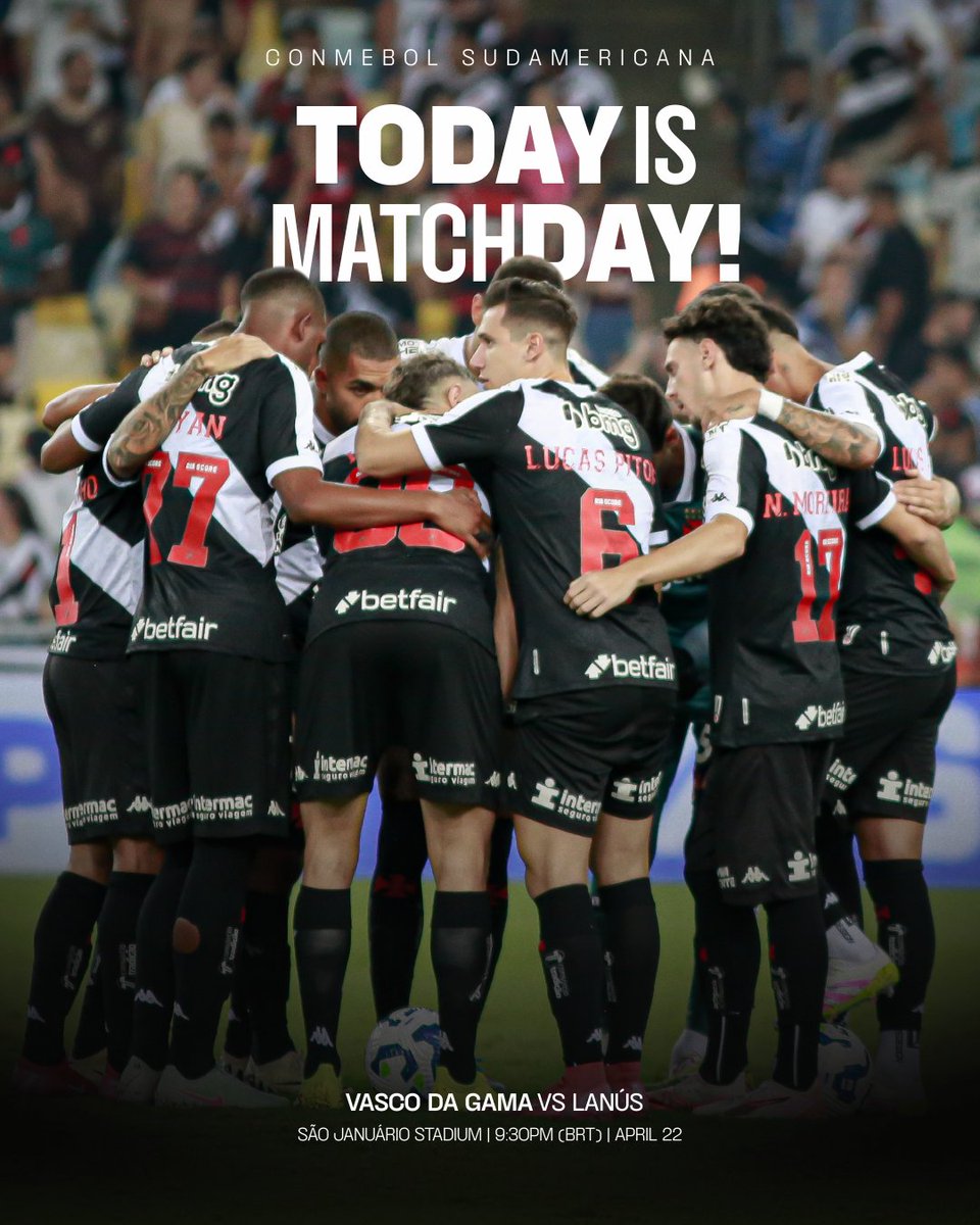 TODAY IS MATCHDAY! 💢

🏆 Copa Conmebol Sudamericana
🆚 Lanús (ARG)
⏰ 9:30PM (BRT)
🏟️ São Januário
📺 SBT, ESPN and Disney+