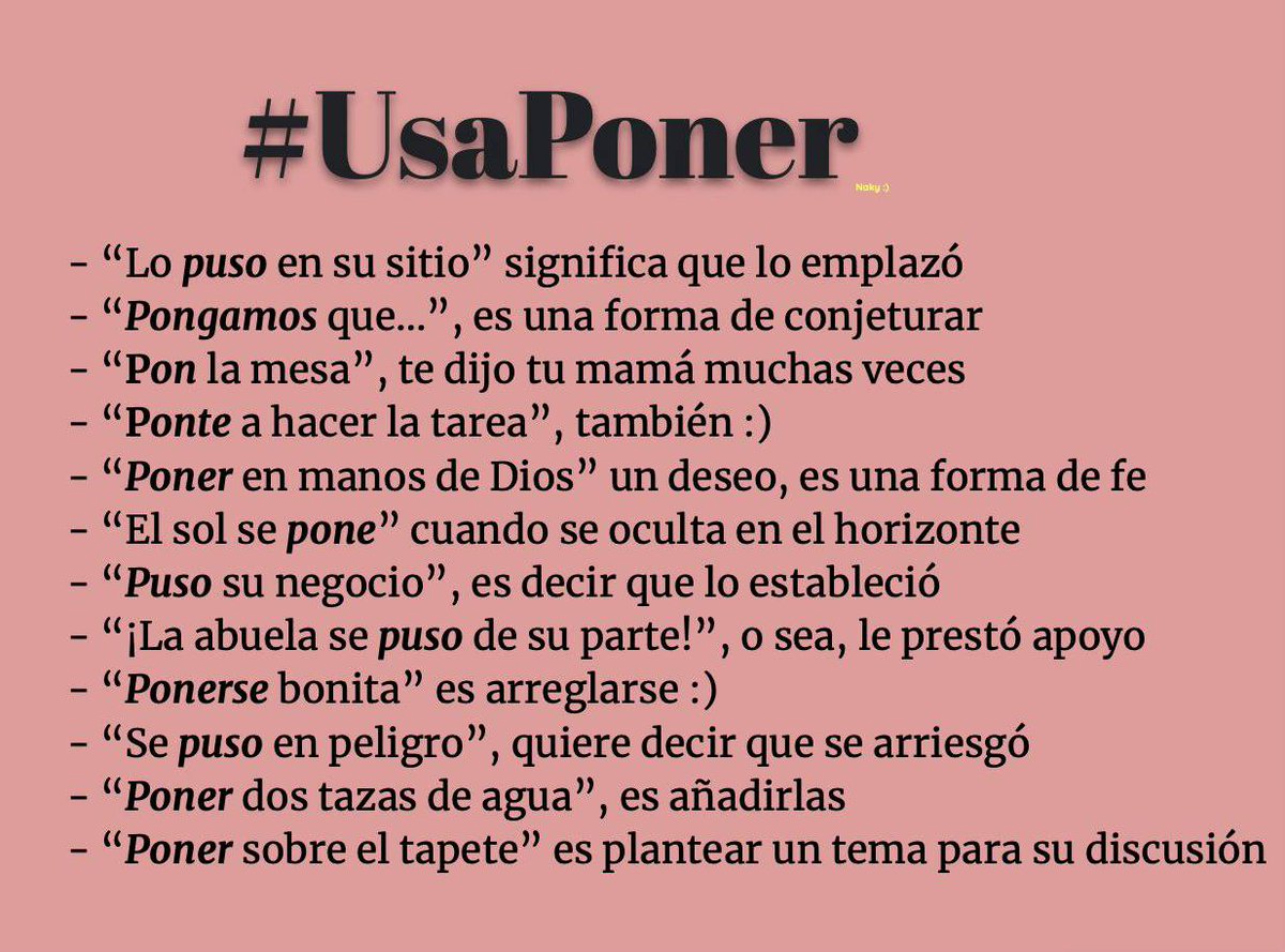 En el español, colocar y poner son intercambiables solo con el sentido de 'situar en un lugar'.

Por eso, usa poner 😂

#DíadelEspañol