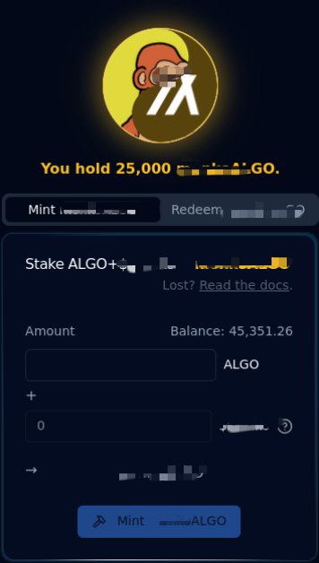Definitely not monkoALGO dualSTAKE 