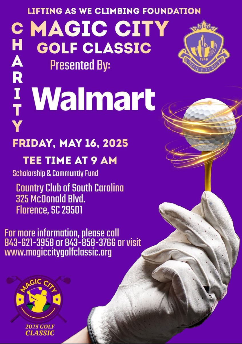 🎉BIG NEWS! Walmart Joins the Magic!🎉

We are thrilled to officially announce Walmart as the Presenting Sponsor for the 3rd Annual Magic City Charity Golf Classic, hosted by The Lifting As We Climb Foundation!

This isn’t just a golf tournament. It’s a movement.