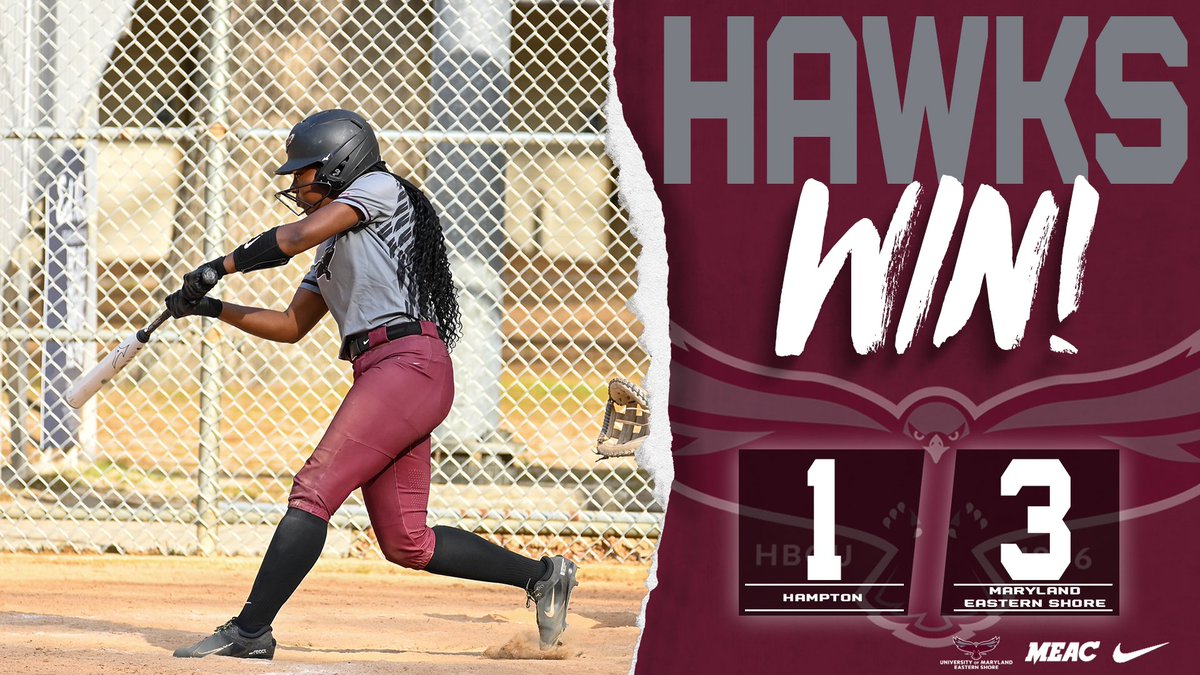 🥎 HAWKS WIN 🥎

The Hawks wrapped up their home schedule with a doubleheader split against Hampton!

UMES returns to action on Saturday, April 26, at Delaware State!

#HawkPride | #SoarAboveandBeyond