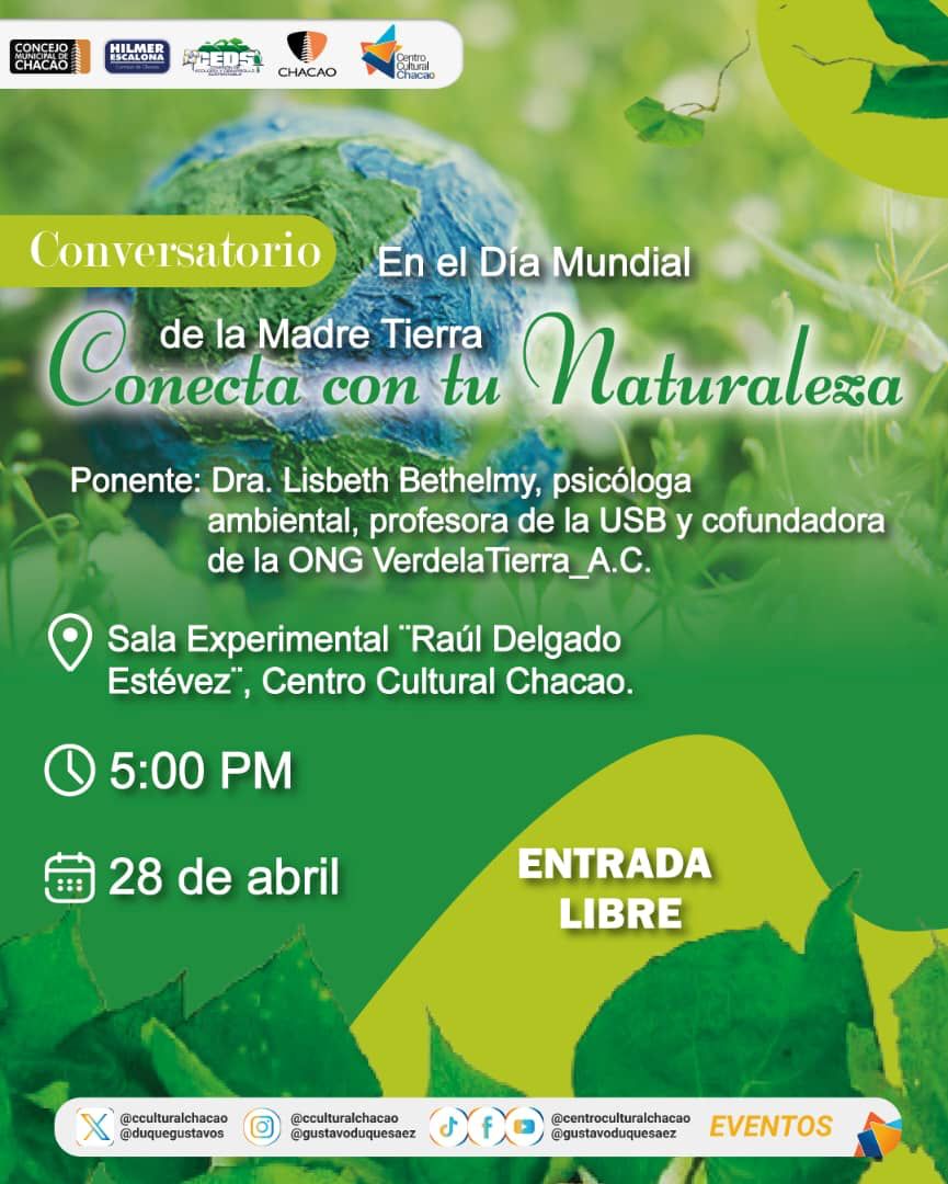 Hoy es el #DiaDeLaTierra y <a href="/VerdelaTierra/">VerdelaTierra</a> con <a href="/BethelmyLisbeth/">Lisbeth Bethelmy</a> como su coordinadora general nos hablará el próximo 28 de abril de 2025 en el conversatorio "Conecta con tu naturaleza".
¡Los esperamos!