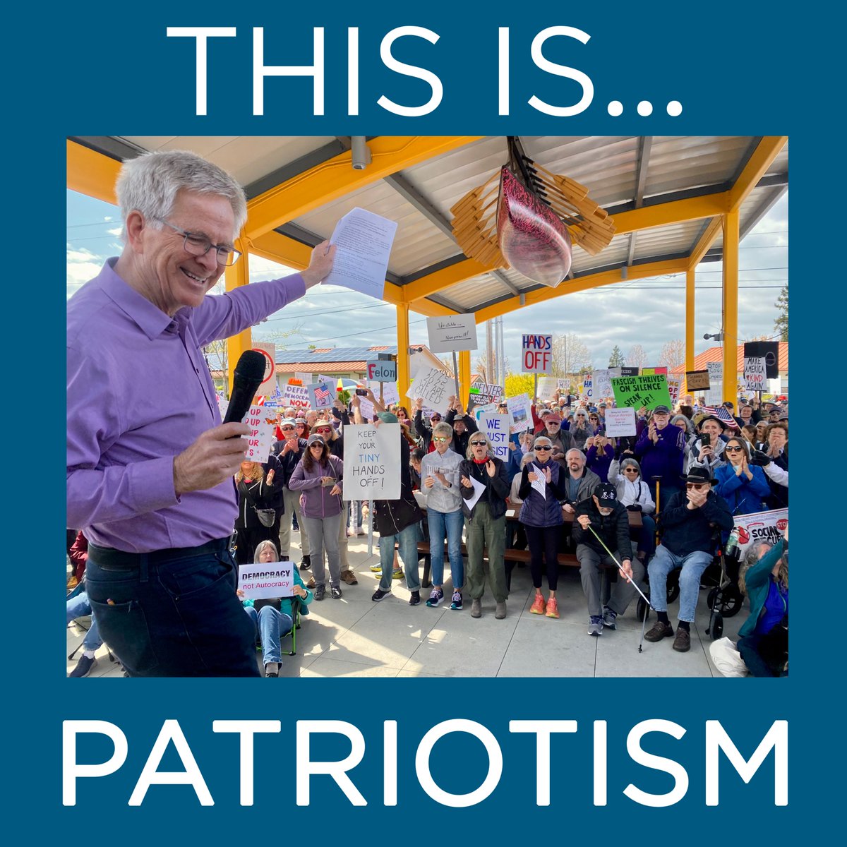 Many Americans suspect our nation is on the verge of becoming a dictatorship — and across the land, we are coming together to defend our democracy.

In my hometown, more than a thousand of us rallied together for the second time this past Saturday. As I said to my neighbors,
