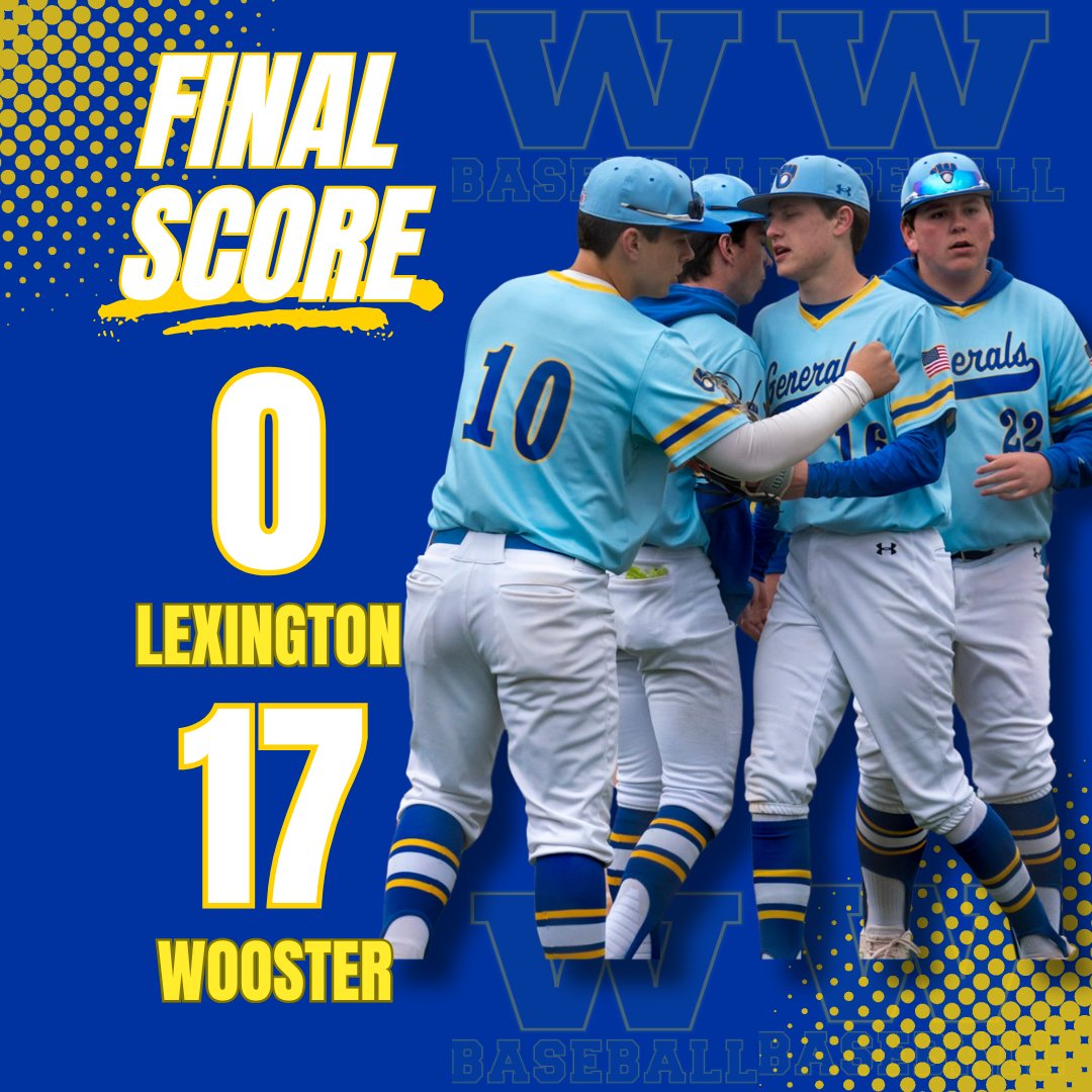 🚨 VARSITY FINAL🚨 

Wooster 17, Lexington 0 (5inn)! <a href="/BrockBowen2424/">Brock Bowen</a> picks up the W to move to 3-0 (3IP, 2K)

Offense led by:

@AidanMcMillan81 4H, 4RBI, 4R
<a href="/BradyBowen18/">Brady Bowen</a> 3H, 4RBI, 3R
<a href="/aj_likowski/">AJ Likowski</a> 2H, 3RBI, 1R
<a href="/BrockBowen2424/">Brock Bowen</a> 2H, 3RBI, 1R

#RollGennys

#GoWoo | <a href="/alwaysageneral/">Wooster HS Athletics</a>