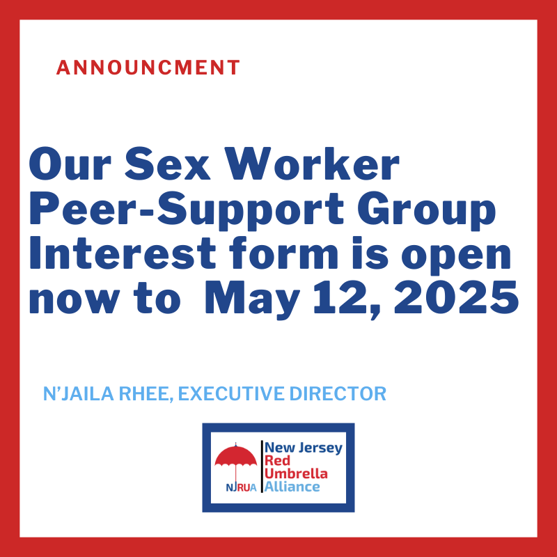 NJRUA's tweet photo. NJRUA is building a peer-led sex worker support group! We would like to hear from the community in and around NJ, NY, PA, or DC (and those online). For more info, go to https://t.co/ULyJNhNETY or scan below. https://t.co/C8IgWwfXvZ
