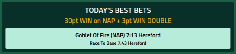 SpeedRatingscom's tweet photo. Another great day for @SpeedRatingscom 'Best Bets' subscribers with our 30pt WIN NAP #GobletOfFire storming home at 4/1 followed by #RaceToBase winning at 11/10 to land the 3pt WIN 9/1 DOUBLE! https://t.co/qaQxA3t3fp
