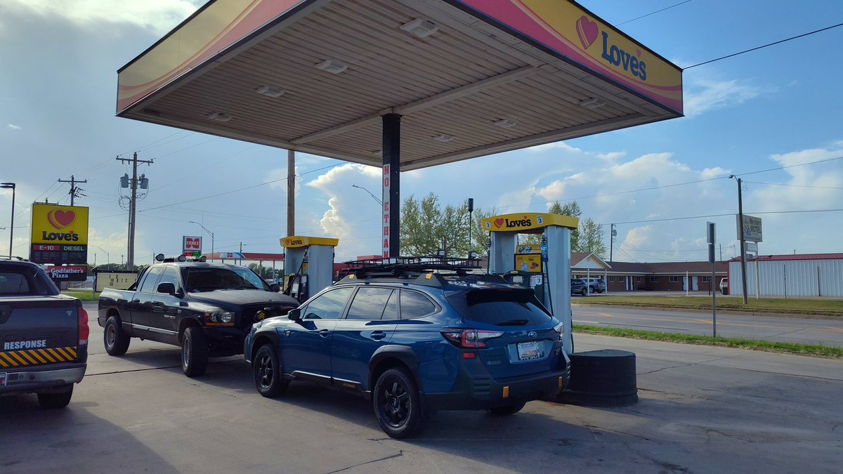 Gotta top off as storms fire <a href="/LovesTravelStop/">Love's Travel Stops</a>