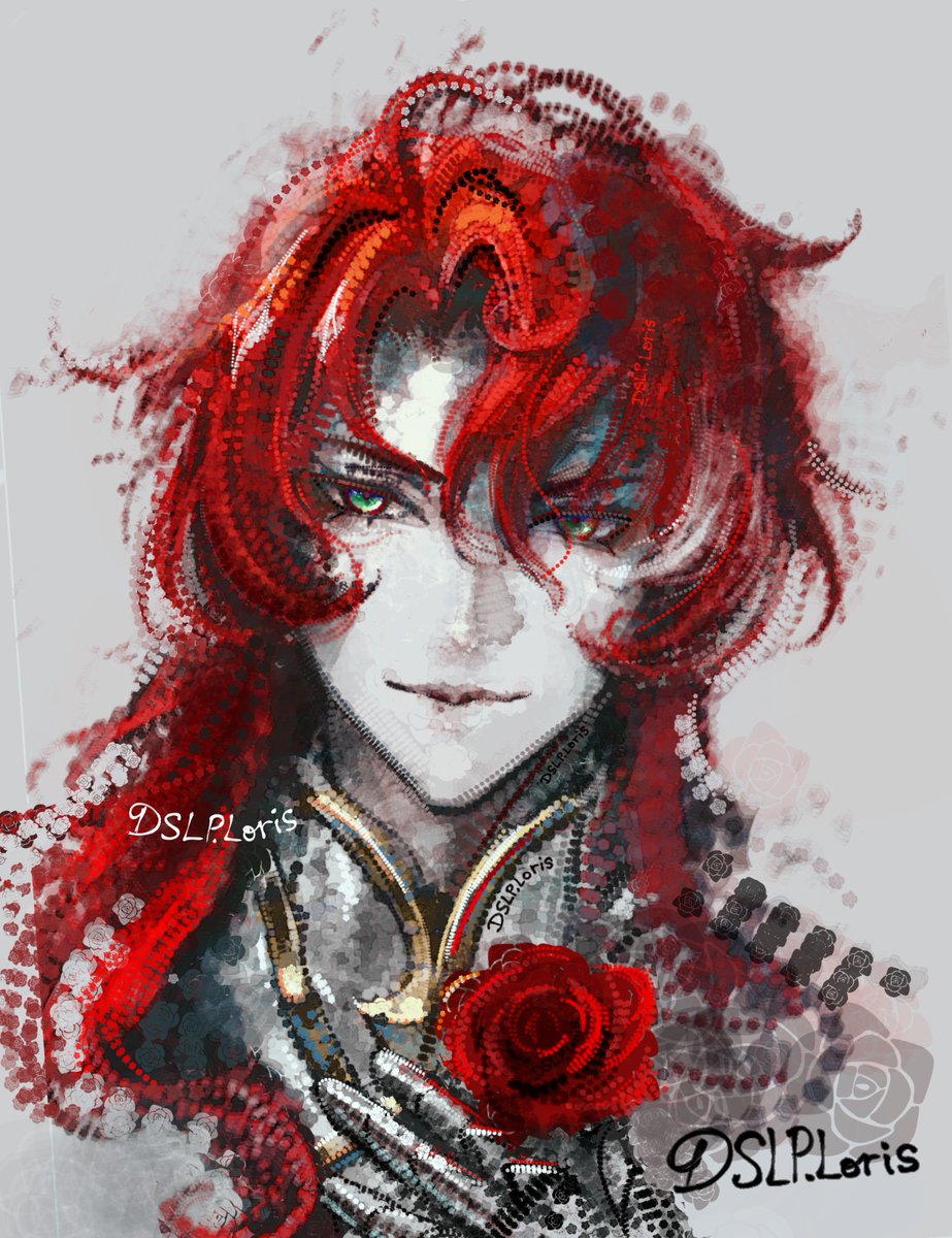 Dslp_Loris's tweet image. Argenti drawn with rose brushes only🥀

#art #argenti #hsr #HonkaiStarRail #starrail #fanart #artist