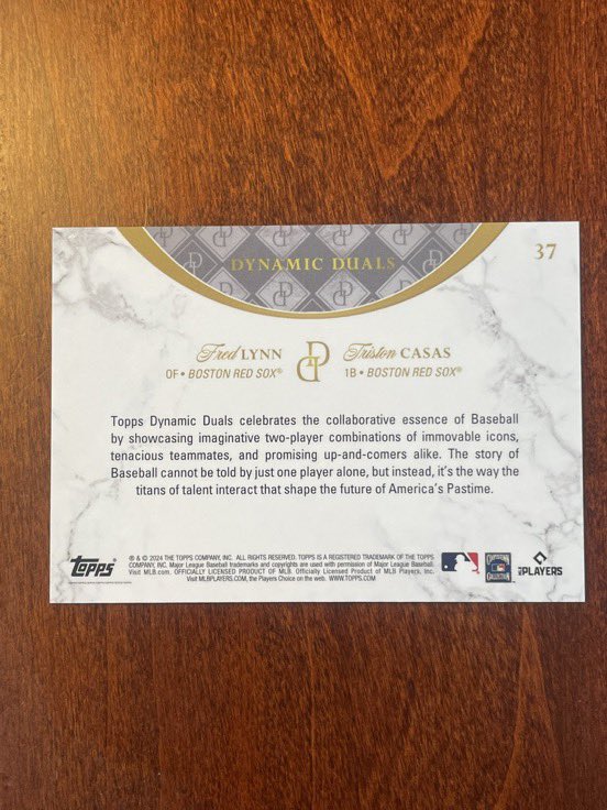 $15 2024 Topps Dynamic Duals Triston Casas - Fred Lynn Red Foil /10 Red Sox <a href="/Risewithus5/">Risewithus</a> <a href="/RockG322/">DJ G-Rock</a> <a href="/WayFen/">Fenway Wilson</a> <a href="/SoxEverything/">Pedro Ciriaco Enthusiast</a>