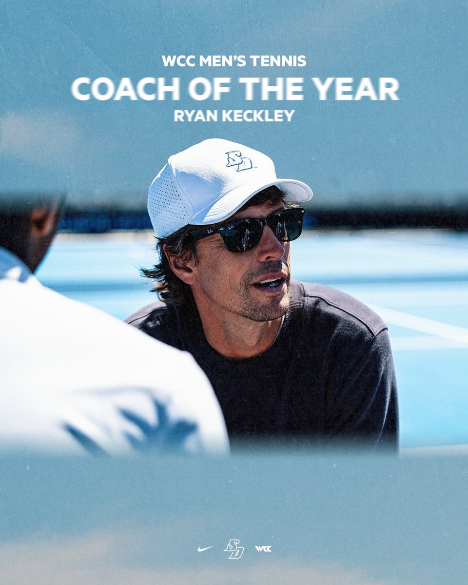 USDmtennis's tweet photo. Set the standard for the program and continues to break records. 

For the fourth time, Coach Keckley is the WCC Coach of the Year!

#GoToreros https://t.co/2l4amRITFg