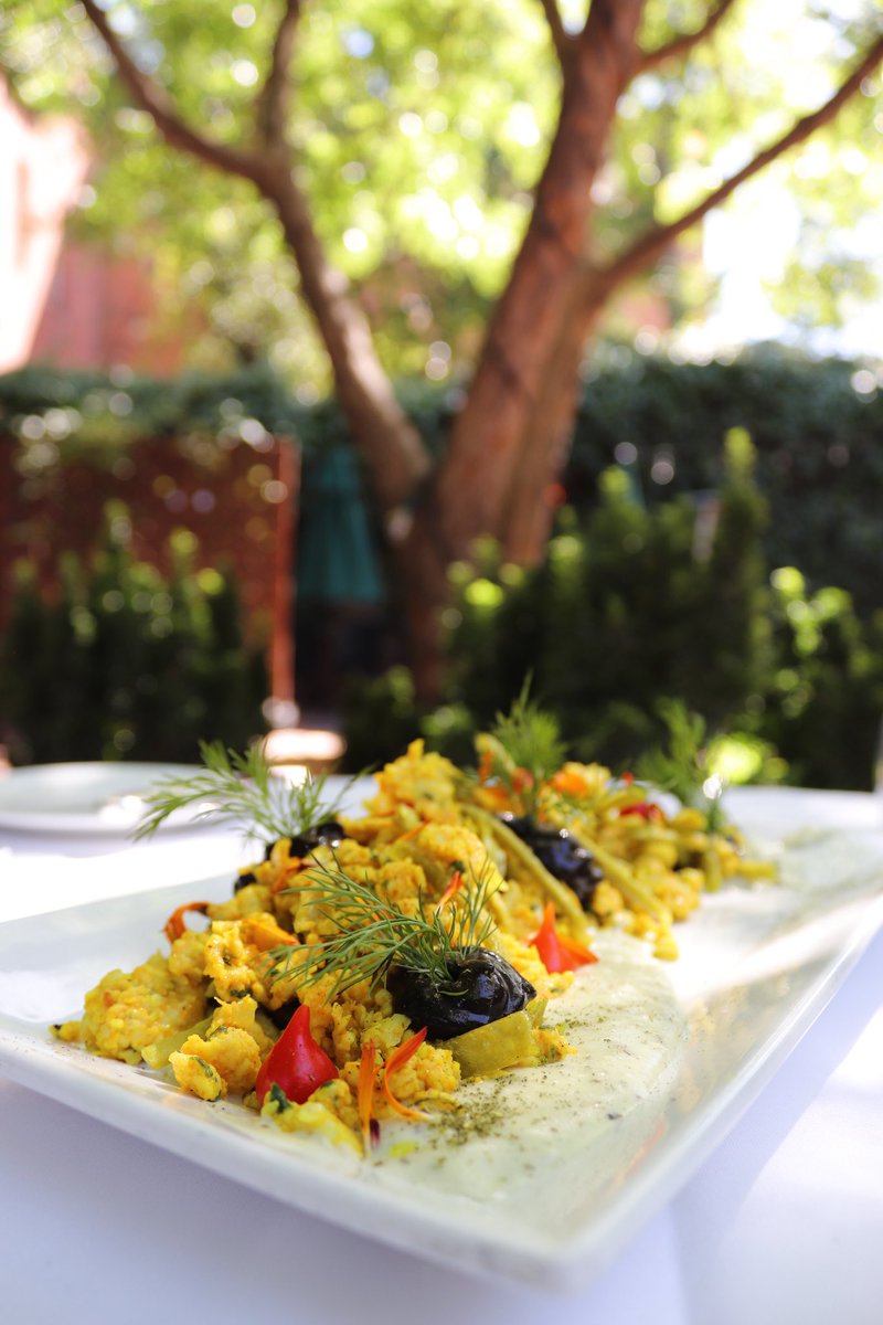 The <a href="/Athletics/">Athletics</a> are also playing the <a href="/Rangers/">Texas Rangers</a> tonight! Join us before the game to enjoy the deconstructed “nachos” you see here with turmeric chicken, spinach tortilla strips, sage derby cheese sauce, and black garlic sour cream… 🥂🏟️🥂