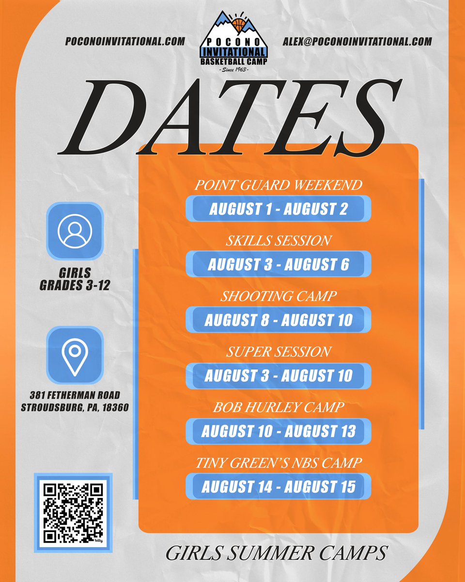 poconoinvite's tweet image. Countdown to Summer ⏰

TWO months until the official start to Pocono Invitational Summer Camps ☀️⛰️🏀

Send &amp;amp; share with your camp friends ➡️