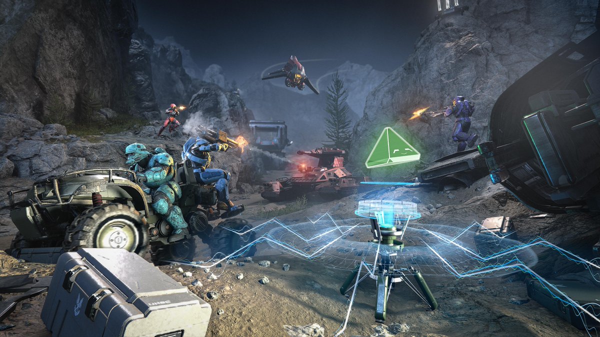 HaloSupport's tweet photo. Several #HaloInfinite playlist changes were implemented via a backend update today:
• Featured rotational: The BTB  playlist has been refreshed. Three new game modes have been added: Extraction, Multi-Bomb, and One Bomb. Four new maps have been added Credence, Dawnbreaker, Flood Gulch, and Threshold. More info on the Operation: https://t.co/p0nftcj2Jj
• Two changes have been made to Husky Assault based on player feedback: the arm time for the bomb has been decreased from 3 seconds to 1.5 seconds, and the return time for dropped bombs has been increased from 25 seconds to 60 seconds.
• The unranked 1v1 Showdown playlist has been removed from matchmaking. The Ranked 1v1 Showdown rotational playlist remains available until its previously announced end date of May 6th. Ranked 1v1 Showdown will continue to be included in the Ranked rotational playlist schedule in the future.
• The map and mode weighting for Castle Wars in the Squad Battle staple playlist has been adjusted based on player telemetry.

More info & full map and mode combos for all playlists: https://t.co/0lTBDKZ2DJ