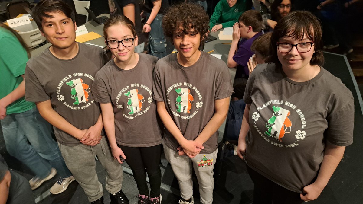 PetersStacey's tweet photo. Congratulations to the Plainfield High School Fine Arts Academic Super Bowl Team for winning 1st place in the Area Competition at Greencastle High School! @BSchwanekamp @QuakerPrincipal @pcsc https://t.co/QoxMFGJe2k