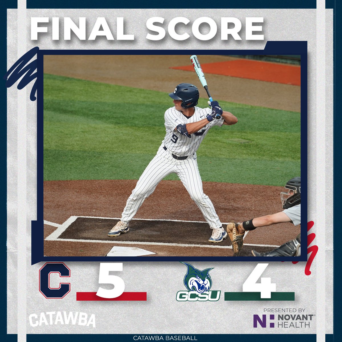 CatawbaIndians's tweet photo. 2 runs in the bottom of the 8th lifts @CatawbaBaseball over Georgia College!

#BeYourOwnHero https://t.co/4ORzYKqVoU