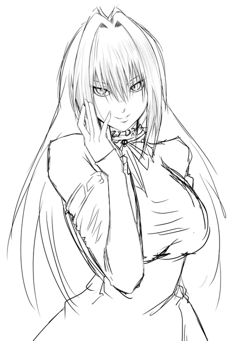 フォロワ様の仔のデザインがブッ刺さったので勝手にFA。帰って時間合ったら続き描こう() 