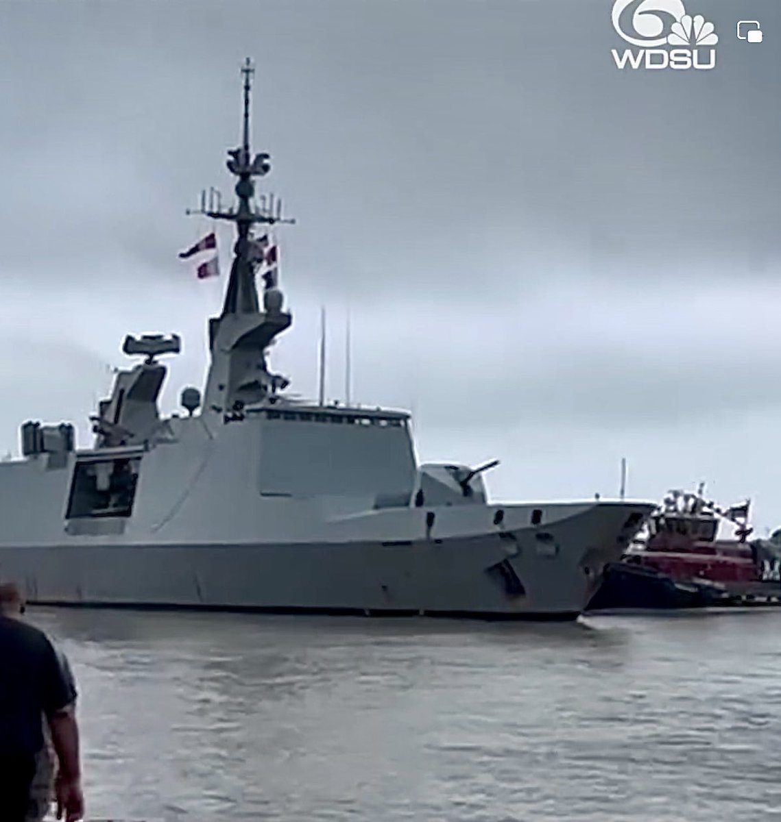 WarshipCam's tweet photo. French Navy La Fayette-class frigate FS Surcouf (F711) coming into New Orleans, Louisiana - April 22, 2025 #fssurcouf #f711
SRC: FB- WDSU News https://t.co/KvdCDQShjG