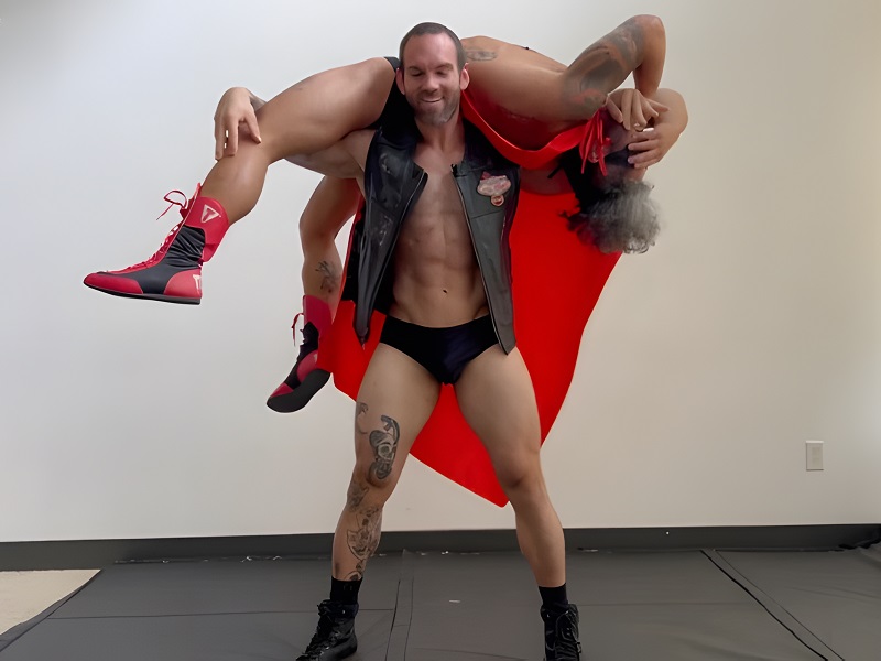 WrestlerForHire's tweet photo. Muscle-bound villains collide on the mats!

#Switchblade (#ChaceLaChance) 
vs
#DarkForce (#ChristianThorn)

DOWNLOAD NOW!

https://t.co/dyWO3qbqq2

#matwrestling #goodvsevil #heroworship https://t.co/af3KFIPEGD