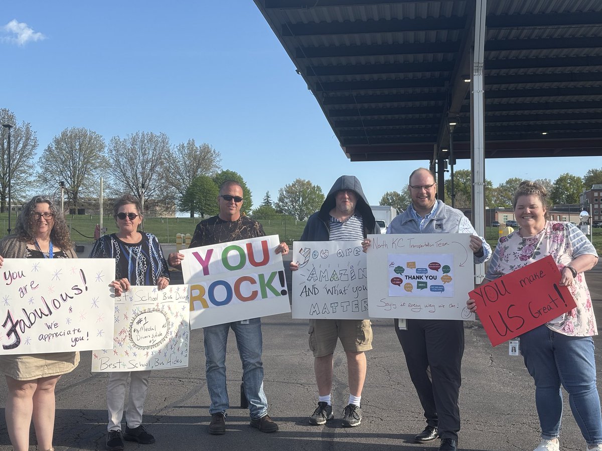 Celebrated the most incredible group of drivers and aides today 🎉🥳 Thanks for every smile and every mile! Happy Bus Driver Appreciation Day! And shout out to  NKCHS &amp; Winnetonka 🥁lines for rocking the lot during the return from morning routes! <a href="/NKCSchools/">NKC Schools</a> <a href="/cindybultemeier/">Cindy Bultemeier</a>