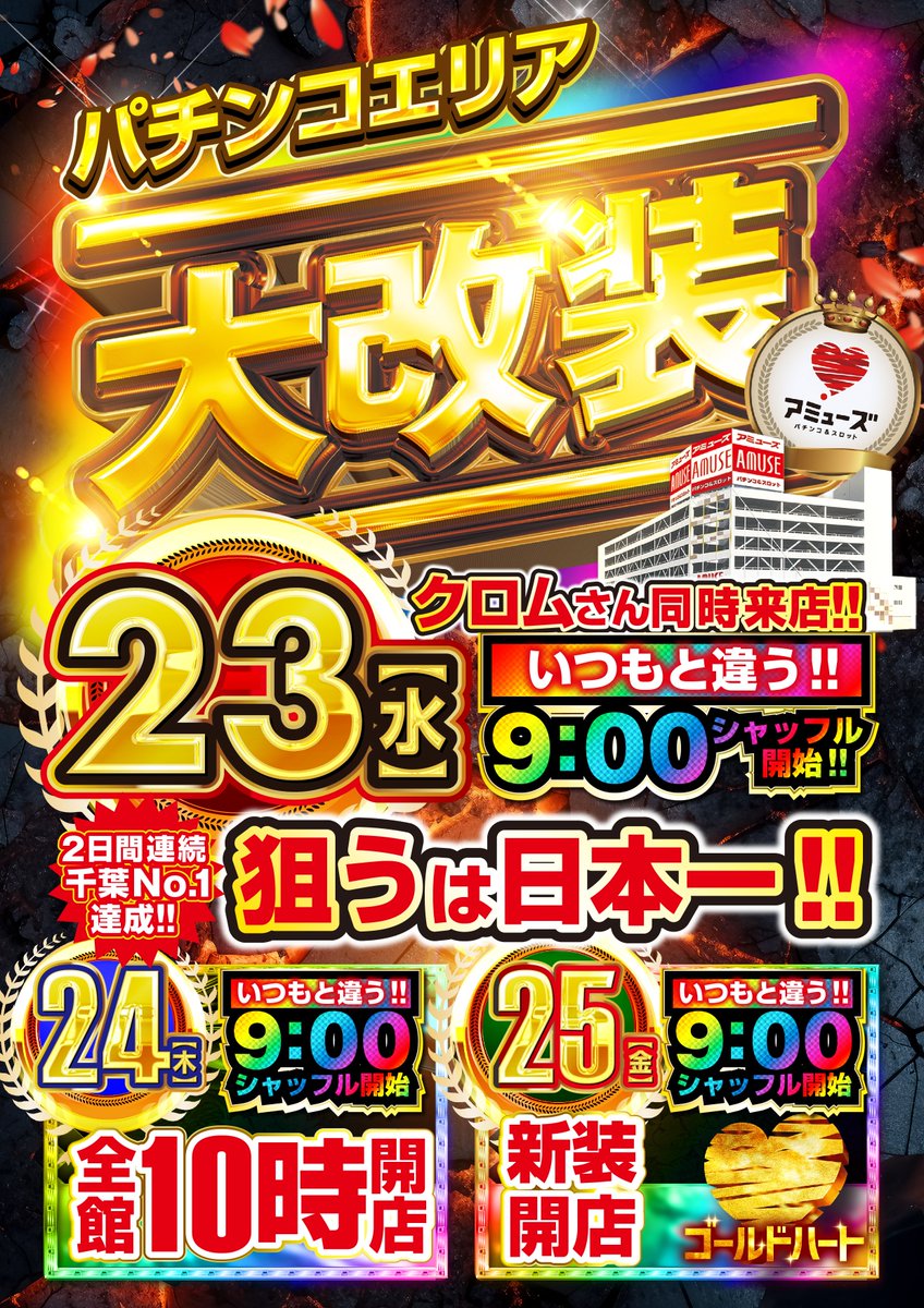 遂にパチンコフロア大改装が完了😍 中の人、Nです🌟 Nも遂に気合入れ 遂にパチンコフロア大改装が完了😍 中の人、Nです🌟 Nも遂に気合入れ