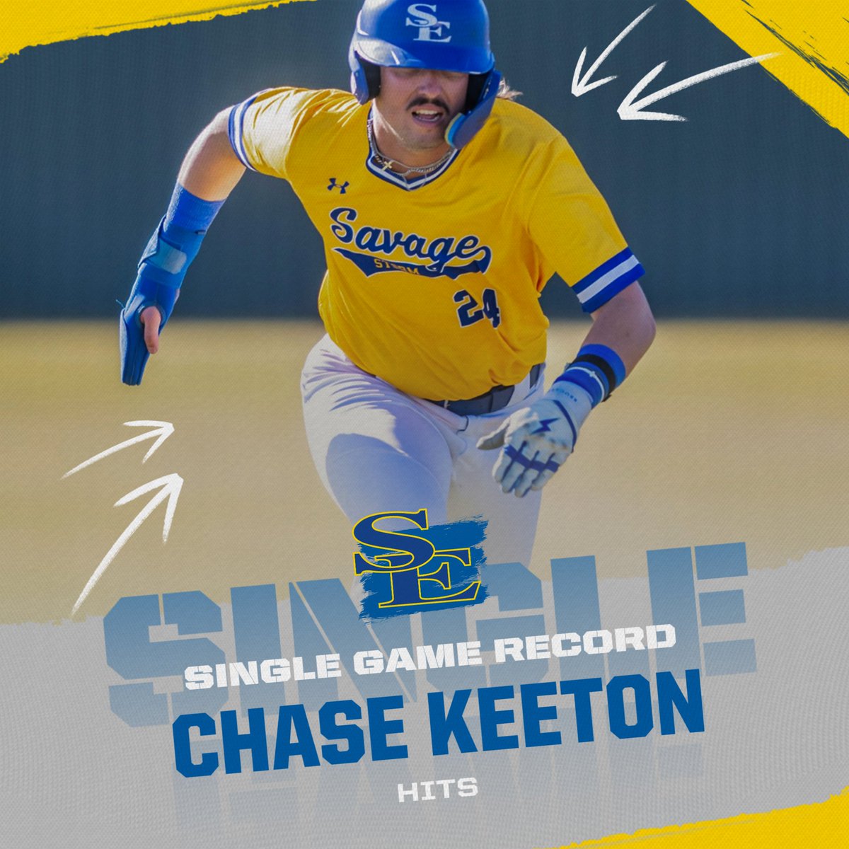 Southeastern Athletics (@gosoutheastern) on Twitter photo Congratulations to Chase Keeton for tying the SINGLE GAME school record with 6⃣ hits in the win over southern Nazarene!
<a href="/SavageStormBSB/">Savage Storm Baseball</a> | #GoSoutheastern | #TakeCover Congratulations to Chase Keeton for tying the SINGLE GAME school record with 6⃣ hits in the win over southern Nazarene!
<a href="/SavageStormBSB/">Savage Storm Baseball</a> | #GoSoutheastern | #TakeCover