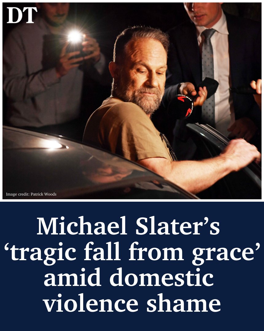 dailytelegraph's tweet photo. Former Australian cricket star Michael Slater has been released from jail on a suspended sentence after admitting to stalking, strangling and assaulting a woman during an alcohol fuelled spiral.
MORE ▶️ https://t.co/shoYAdvPuz
Get the biggest stories first with The Daily Telegraph app: https://t.co/IeH9RLiHU6