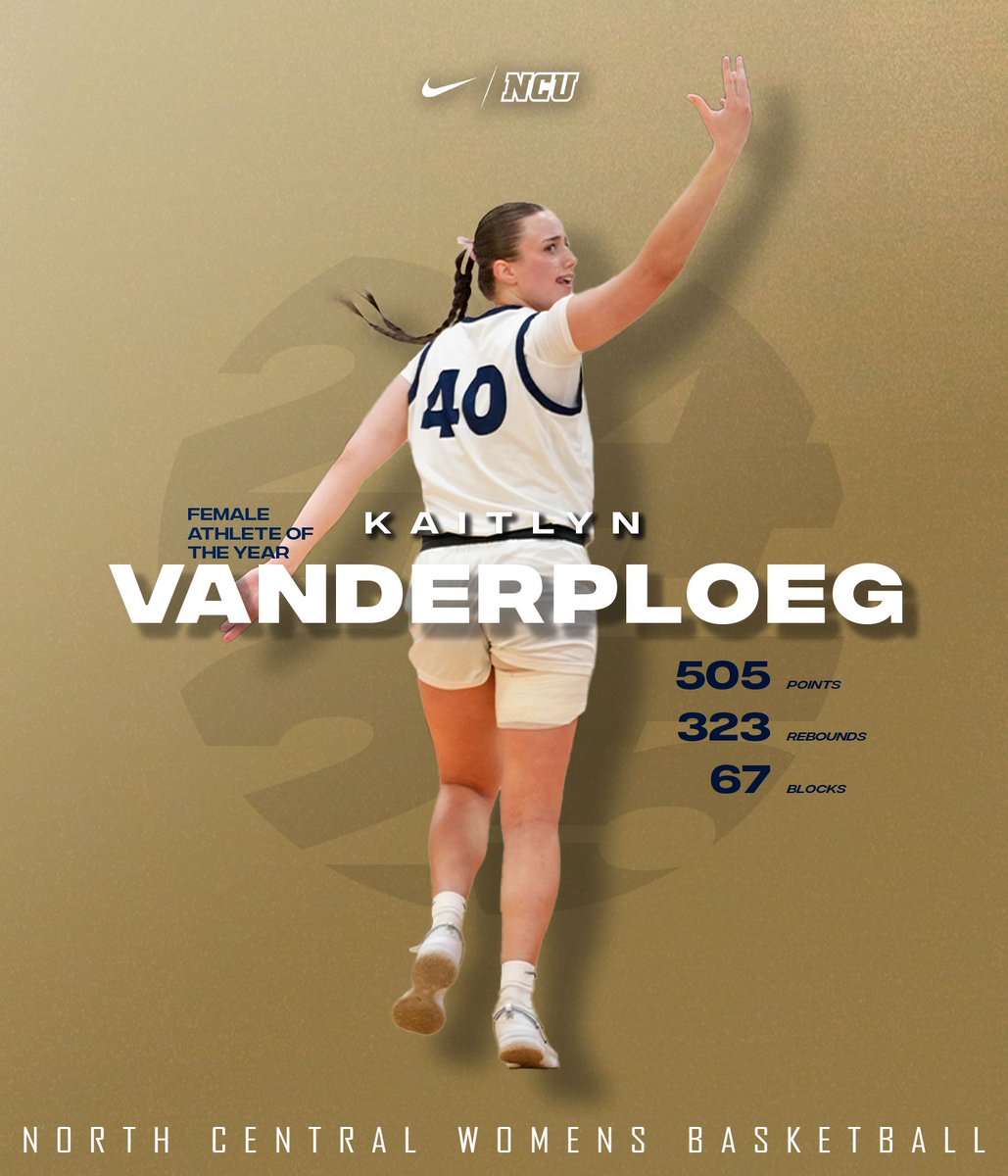 NCU RAMS (@ncurams) on Twitter photo Your 2024-25 Female Athlete of the Year is Kaitlyn VanderPloeg! 🏆 <a href="/NCU_WBB/">NCU Women's Basketball</a>
Kaitlyn was UMAC First Team All-Conference, Defensive All-Conference, NCCAA North Region First Team, and NCCAA DII All-Tournament Team. She led the UMAC in total points, rebounds, and blocks.
#DOWNTOWNU Your 2024-25 Female Athlete of the Year is Kaitlyn VanderPloeg! 🏆 <a href="/NCU_WBB/">NCU Women's Basketball</a>
Kaitlyn was UMAC First Team All-Conference, Defensive All-Conference, NCCAA North Region First Team, and NCCAA DII All-Tournament Team. She led the UMAC in total points, rebounds, and blocks.
#DOWNTOWNU
