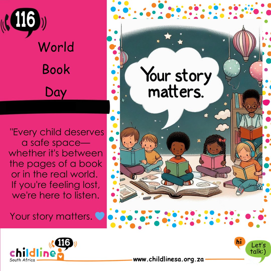 This #WorldBookDay we want to amplify voices, share hope &amp; remind every child that stories provide comfort &amp; so should the real world. If you ever need someone to listen, we’re here for you
Call us 24X7 on 116(free from all networks) OR chat to us online,Mon-Fri,11am-1pm &amp; 2-6pm