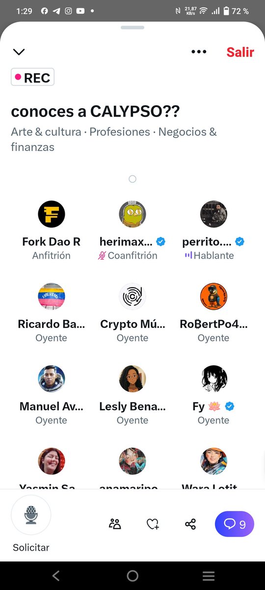 garfiel1905's tweet photo. @ForkDA0es Por acá andamos en el space de la comunidad #forkdao  comunidad de arte ,cultura, negocios y finanzas en la web3 ,conociendo Calypso👏 https://t.co/q765swG8i1