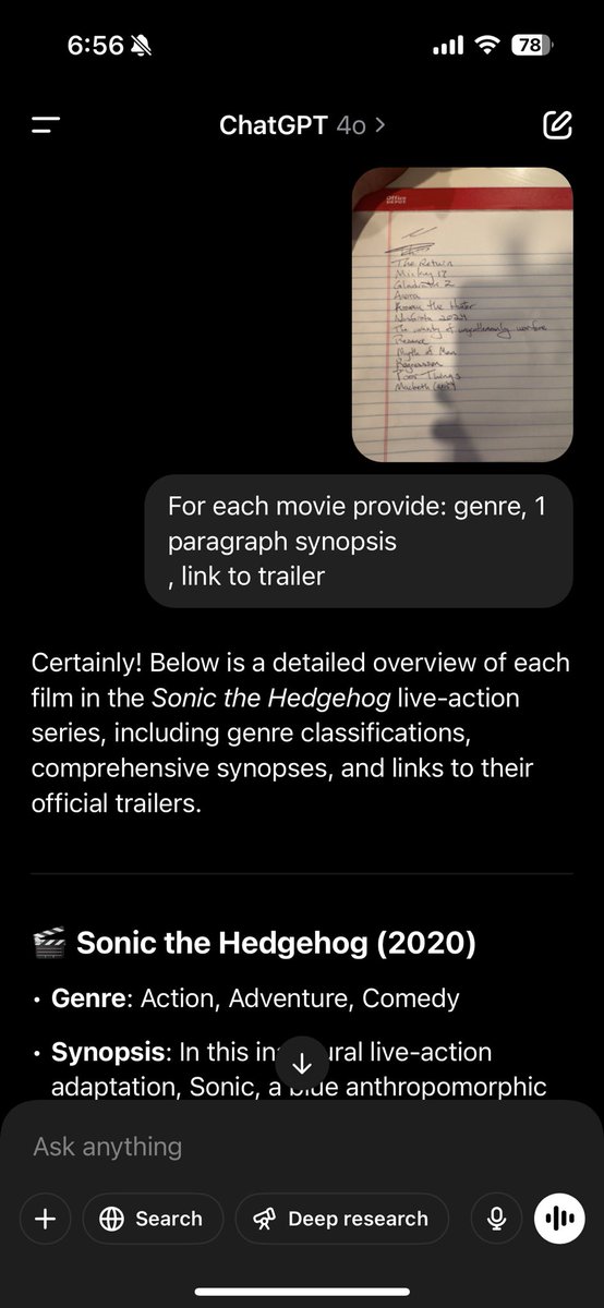 shanksu12's tweet photo. @OpenAI Chatgpt really likes Sonic the Hedgehog 

(It wasnt on the list) https://t.co/3Mgr999iAK