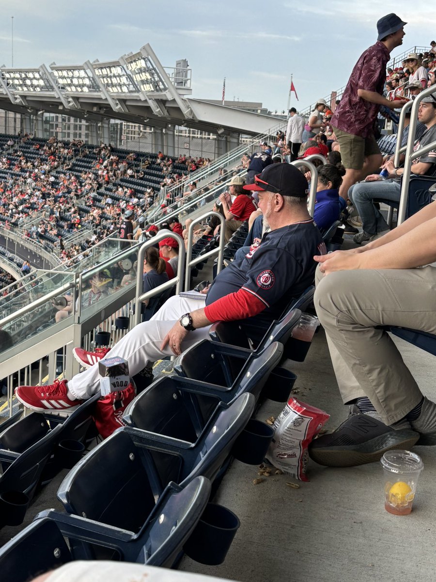 PeteHaileyNBCS's tweet photo. Mad respect to the guy in a full Nats uniform sitting solo in section 413 who’s scoring the game #BallKnower https://t.co/xDT3BUB2ju