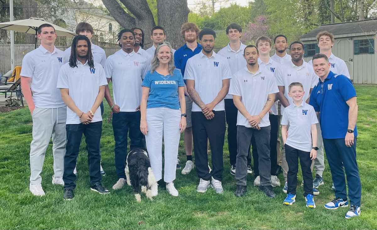 Widener University MBB (@widenermbb) on Twitter photo A big thank you to <a href="/WUPresRobertson/">Stacey Robertson</a> for having us over for dinner tonight. We appreciate all that you do for our university! #rollpride🦁 A big thank you to <a href="/WUPresRobertson/">Stacey Robertson</a> for having us over for dinner tonight. We appreciate all that you do for our university! #rollpride🦁