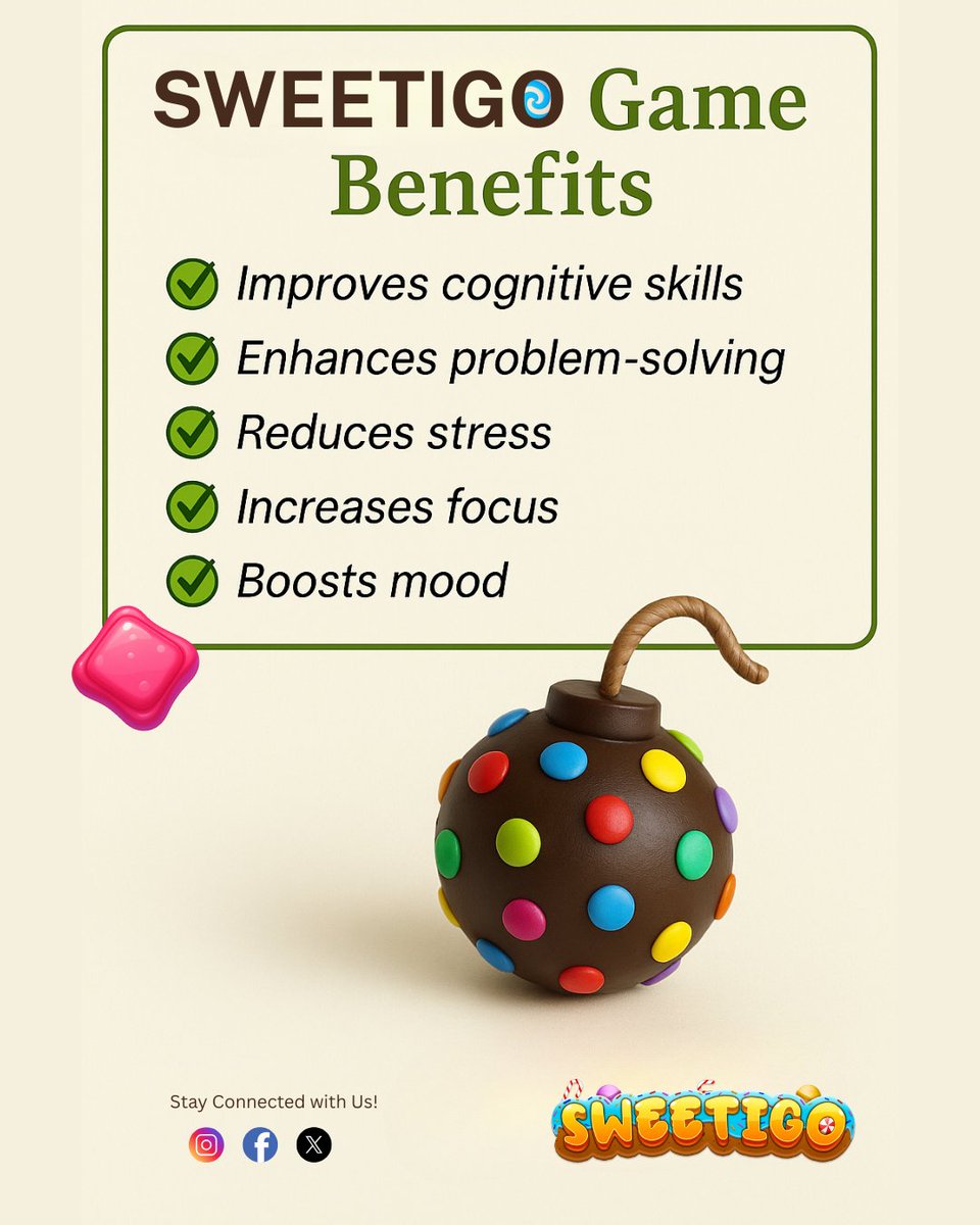 Sweeti_GO's tweet image. Fun that&apos;s good for your brain! Sharpen your skills and de-stress while you play. Try it out! #Sweetigo #BrainPower #GameSmart #StressRelief #WebGame