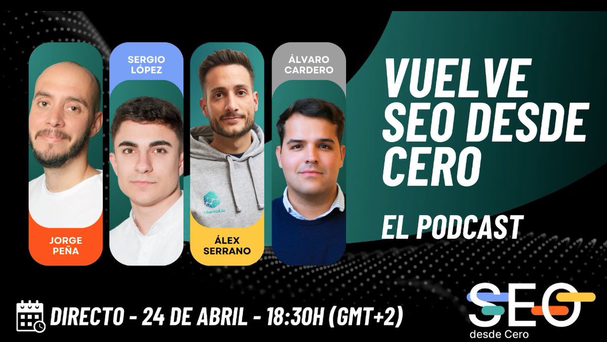 Este jueves va a pasar algo.

La vuelta de SEO desde Cero es un hecho 🎉

El primer episodio de esta nueva etapa lo haremos en directo, este jueves 24 a las 18:30h.

Estaré muy bien acompañado: 

No voy a contar de qué vamos a hablar, qué contaremos...

Si no puedes estar en el