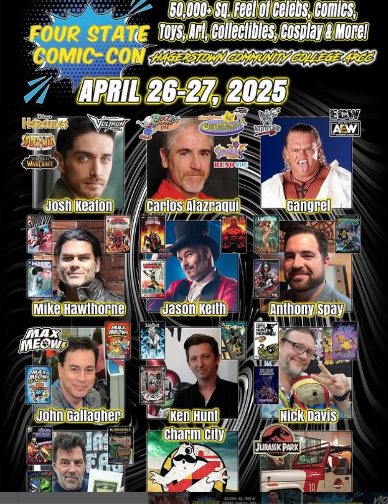 This weekend, I will be at The Four State Comic Con, in Hagerstown, MD! The Four State Comic Con

It's gonna be great to see <a href="/MikeHawthorne/">Mike Hawthorne</a>  and Nick Davis of <a href="/alt_world/">Alt World Studios</a>  there!
Buy tickets at fourstatecon.com
#comics #4State #Hagerstown #ComicCon 
#FourStateComicCon